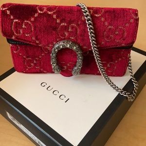 GUCCI Dionysus GG velvet super mini bag